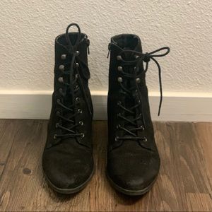 Lulus Suede Lace-Up Ankle Booties